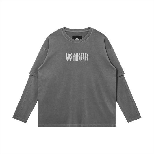 Los Angeles | Vintage Faux Layered Crew Neck (2 Colors)